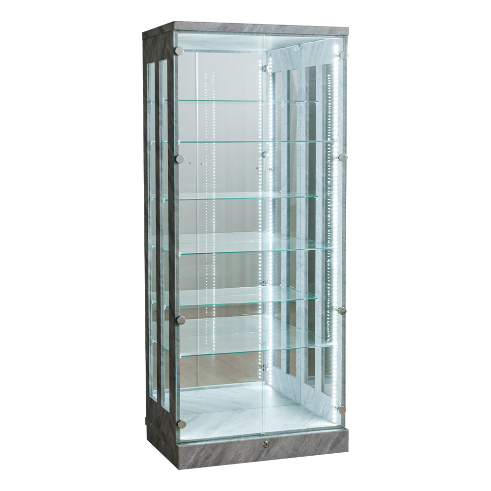 With Plan（ウィズプラン） 石目調 コレクションケース 段差式 幅70