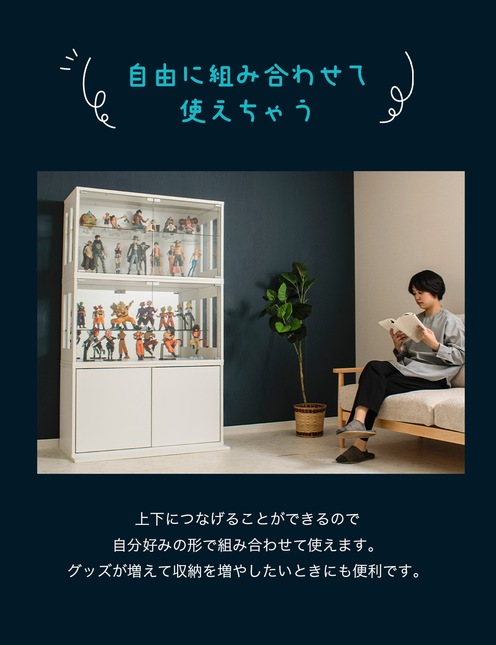 With Plan（ウィズプラン） コレクションケース 幅100cm 2点セット 