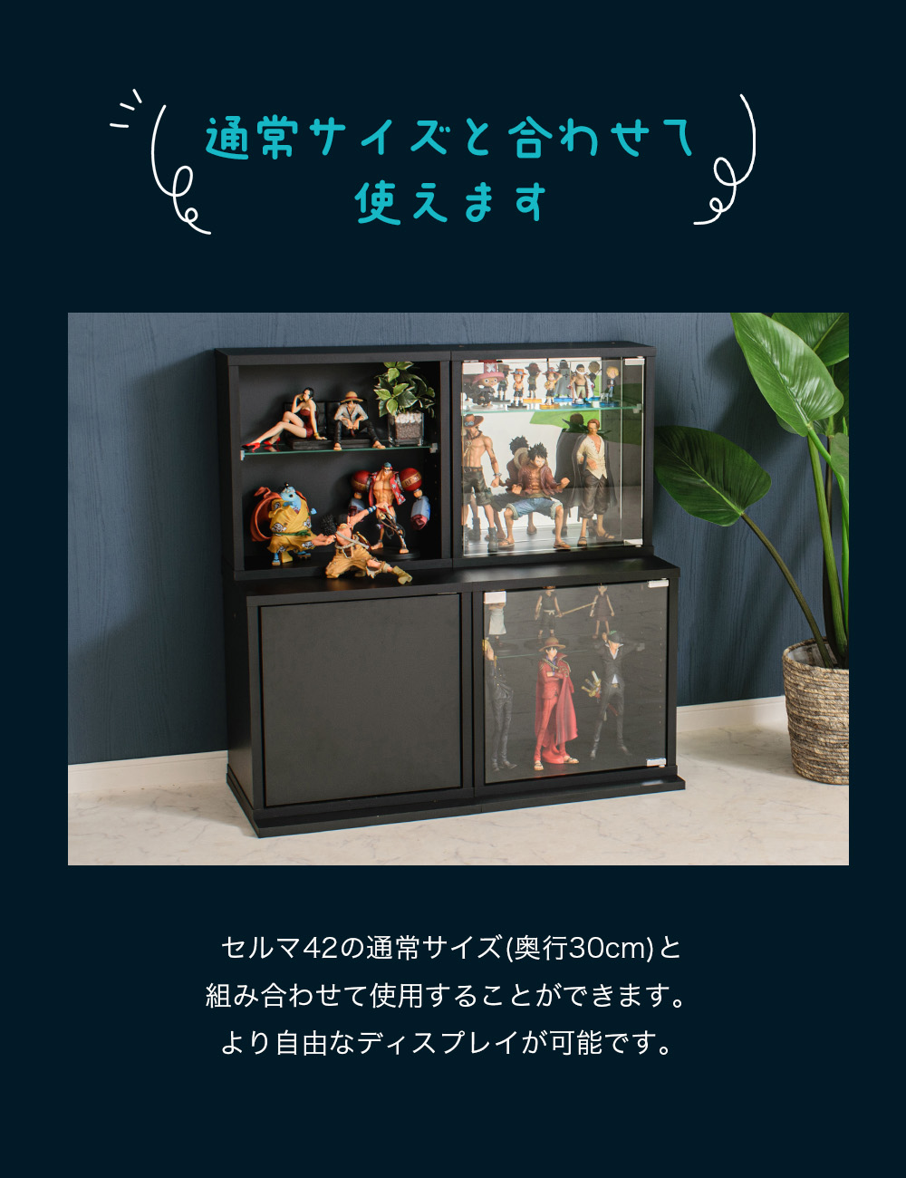 With Plan（ウィズプラン） コレクションケース 薄型 幅42cm スリム4個