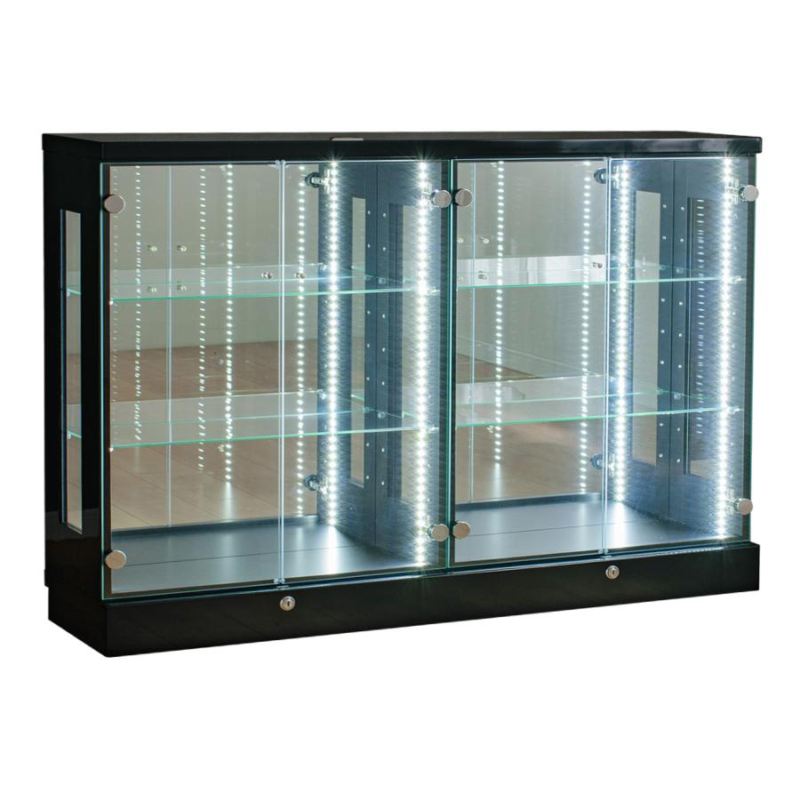 コレクションケース 120 led ワイド 大型 ウイスキー ガラスケース 鍵付き ガラス棚 コレクションボード ディスプレイ棚 アトラス｜withplan｜03
