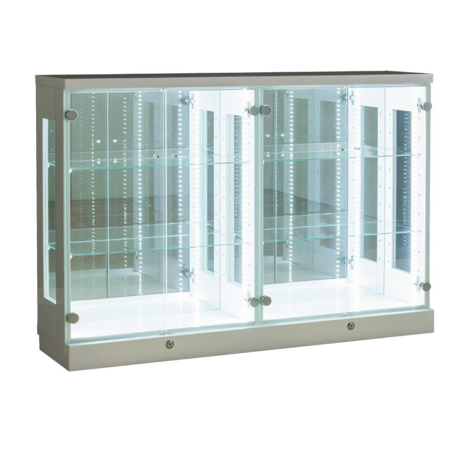コレクションケース 120 led ワイド 大型 ウイスキー ガラスケース 鍵付き ガラス棚 コレクションボード ディスプレイ棚 アトラス｜withplan｜02