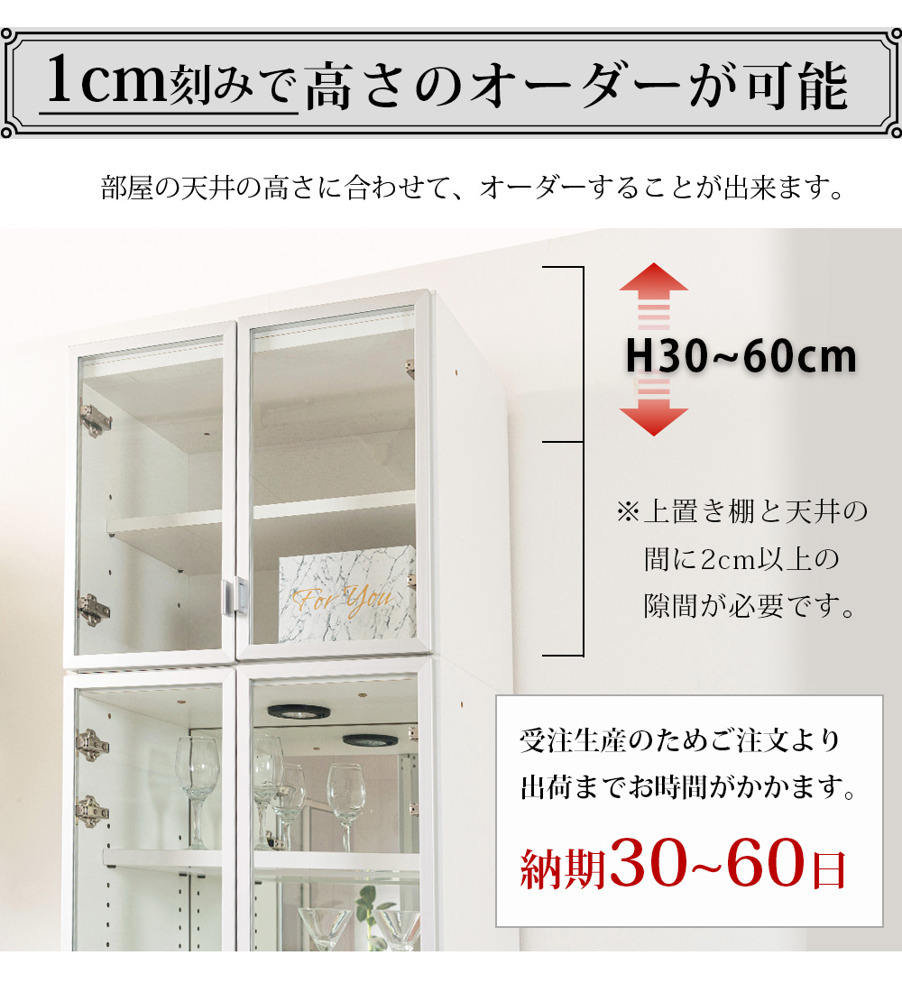 高級 コレクションボード 上置き 壁面収納  ガラスケース キュリオケース
