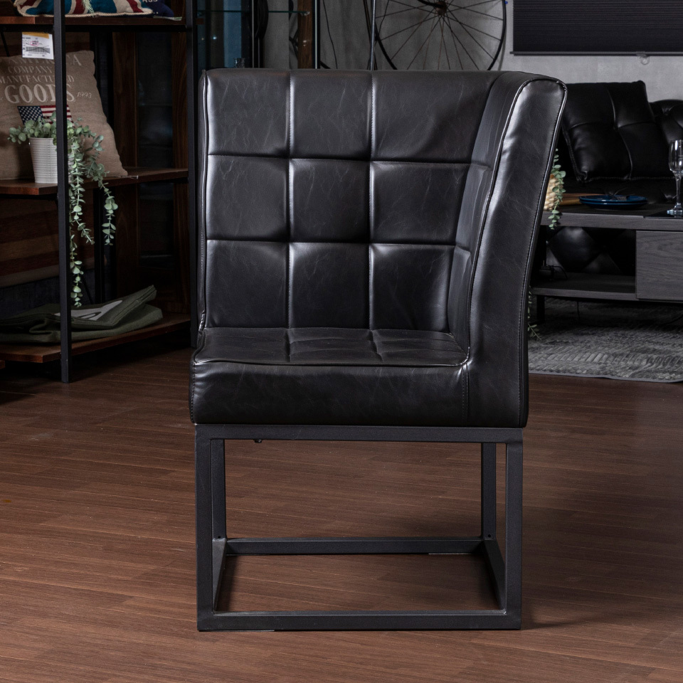 コーナーベンチ☆おしゃれ ベンチ ダイニング アイアン レザー コーナー 幅60 ダイニングチェア