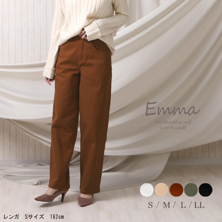 カーブパンツ カツラギコットンワイドカーブパンツ レディース ワイド