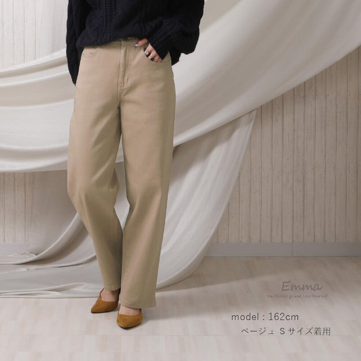 カーブパンツ カツラギコットンワイドカーブパンツ レディース