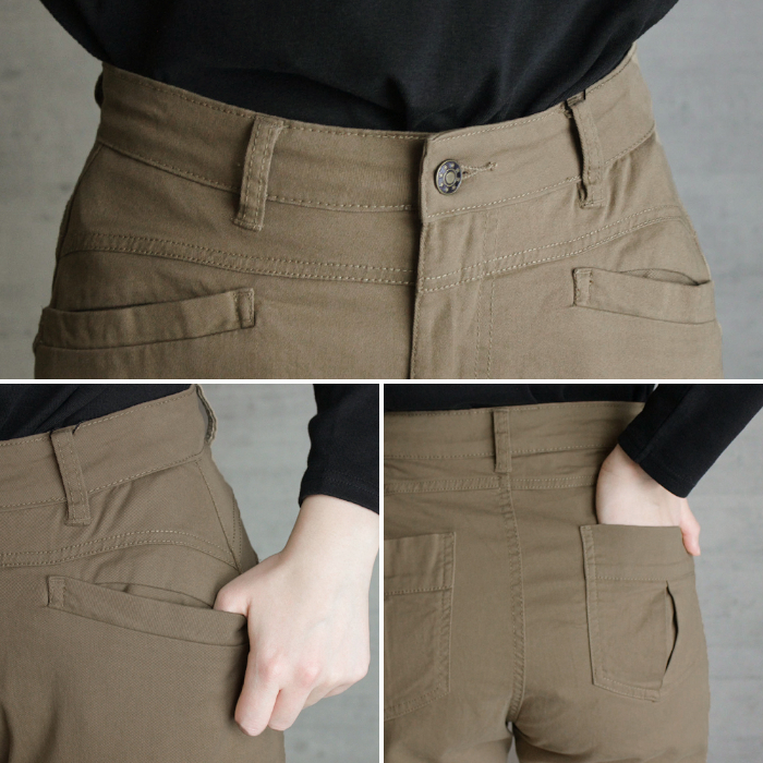 チノパンツ ツイルサルエルカラーチノパンツ レディース