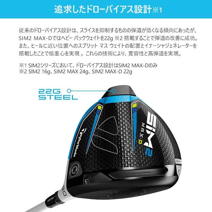 即納】テーラーメイド SIM2 MAX-D ドライバー TENSEI BLUE TM50 