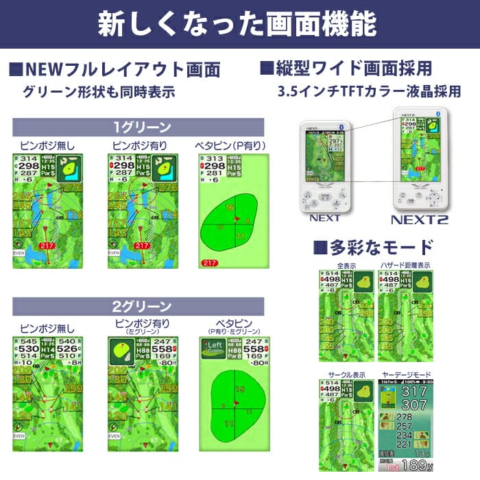 イーグルビジョン EV-034 EAGLE VISION -NEXT2- GPSゴルフナビ