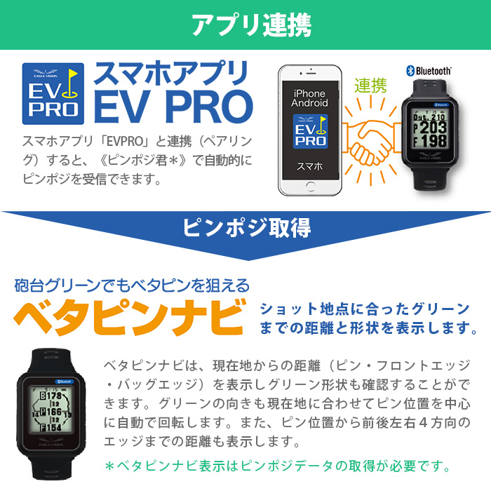 朝日ゴルフ - イーグルビジョン ウォッチ6 ブラックのみ 腕時計型GPSナビ EV-236 楽天市場】イーグルビジョン ウォッチ 6 EV-236 腕時計型 GPS