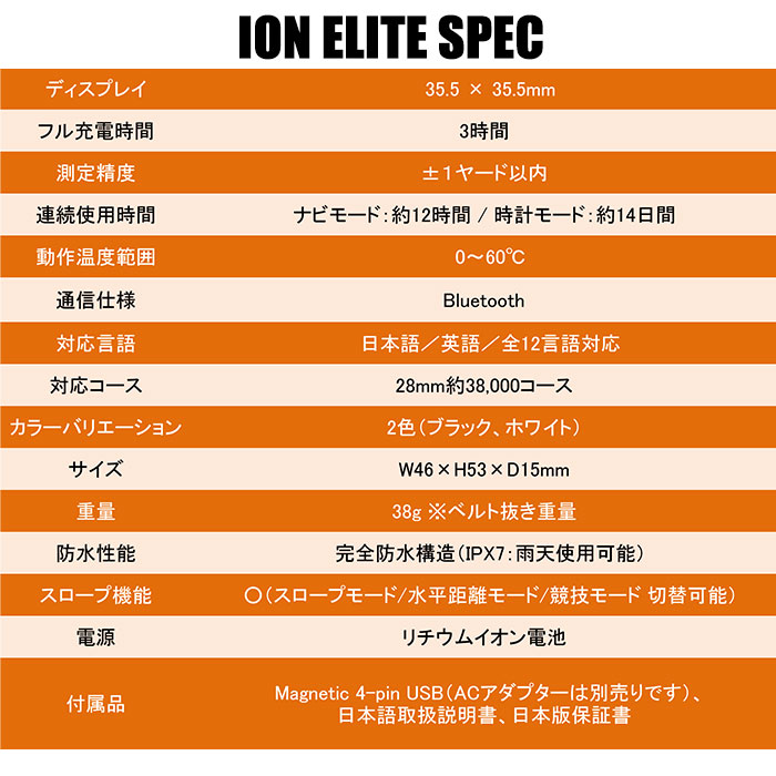 ブッシュネルゴルフ ION ELITE ゴルフ用 GPSナビ BUSHNELL 腕時計型