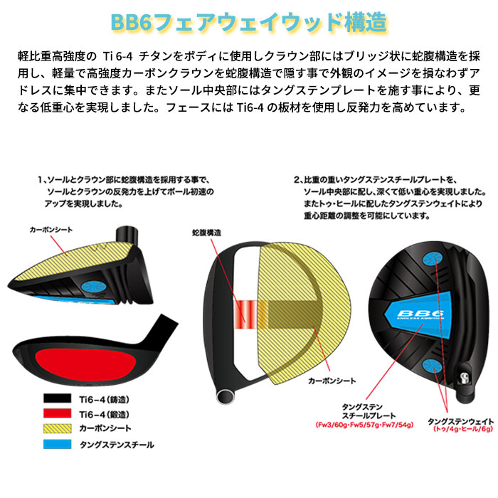 プログレス フェアウェイウッド Progress BB6 FW グラファイトデザイン Tour AD CQ (カスタムクラブ) : ゴルフ ...