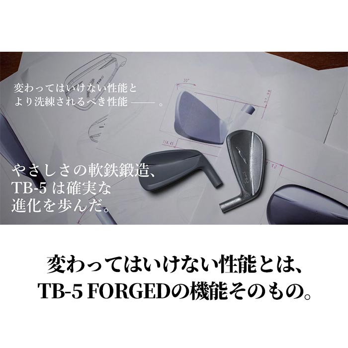 【メーカーカスタム】FOURTEEN フォーティーン TB-5 FORGED(25) アイアン ブラックサテン KBS TOUR C-TAPER 5I単品の画像