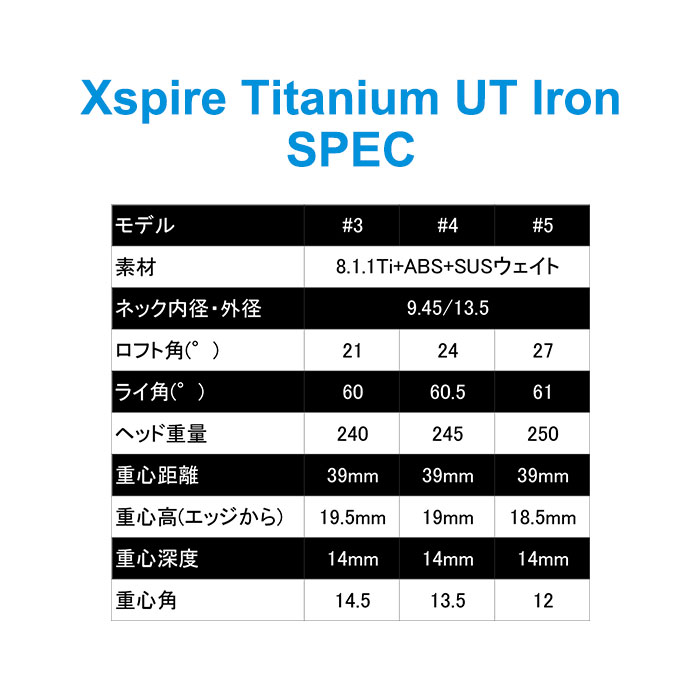 (カスタムクラブ)ムジーク muziik Xspire Titanium UT Iron N.S.PRO MODUS3 HYBRID GOSTの画像