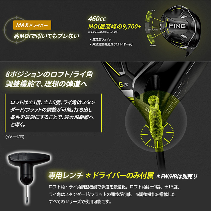 ピン ゴルフ PING G430 MAX ドライバー フジクラ スピーダーNX グリーン 日本正規品 ping g430 DR MAX 左右選択可 ピン｜wizard｜04