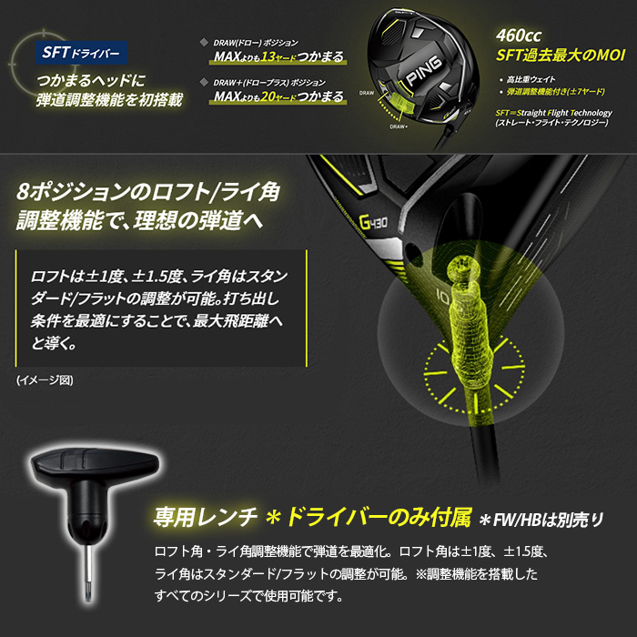 ピン ゴルフ PING G430 SFT ドライバー PING ALTA J CB BLACK 日本正規品 ping g430 DR SFT 左右選択可 ピン｜wizard｜04