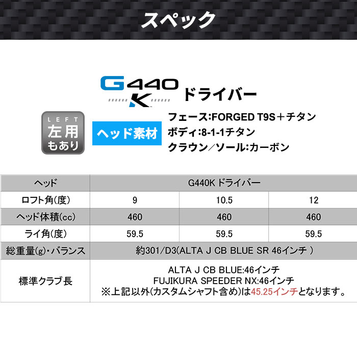 PING（ピン） ゴルフ PING G440 K ドライバー PING ALTA J CB BLUE