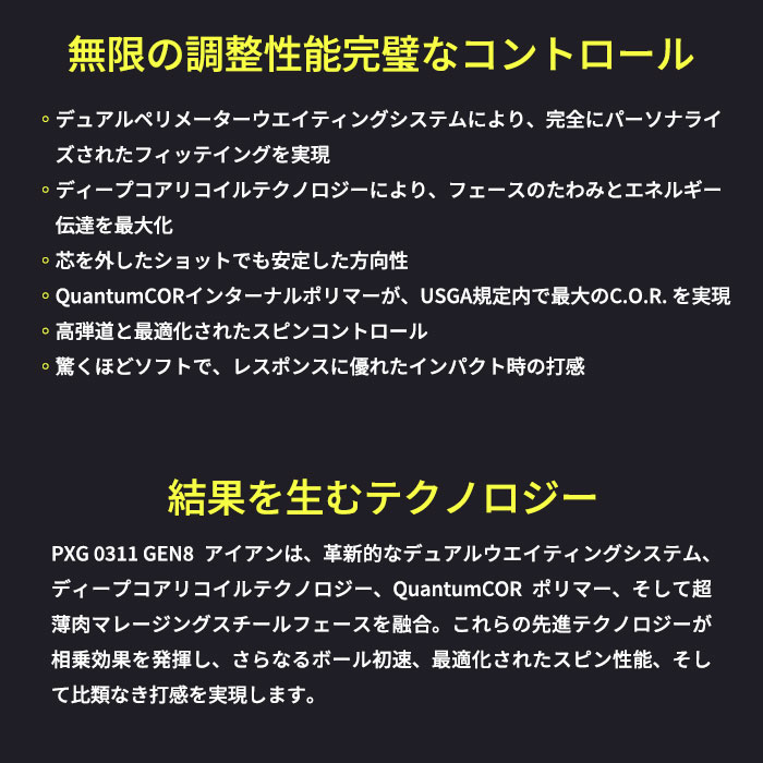 ピーエックスジー PXG 0311 T GEN8 IRON 6I〜PW(5本セット)Dynamic Gold 105 Onyx Black (カスタムアイアン)の画像