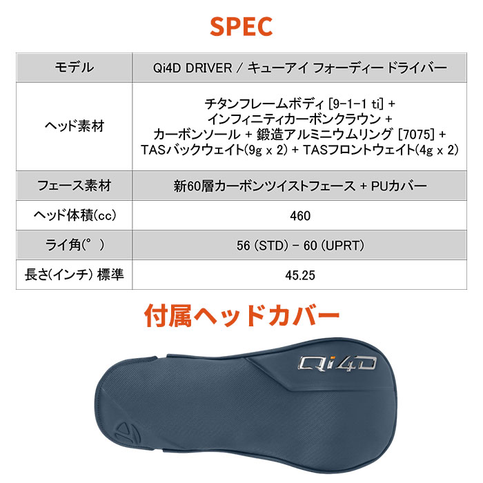 カスタム美品　Qi4D ドライバー10.5 テンセイホワイト1K 60s TaylorMade（テーラーメイド） (メーカーカスタム)テーラーメイド Qi