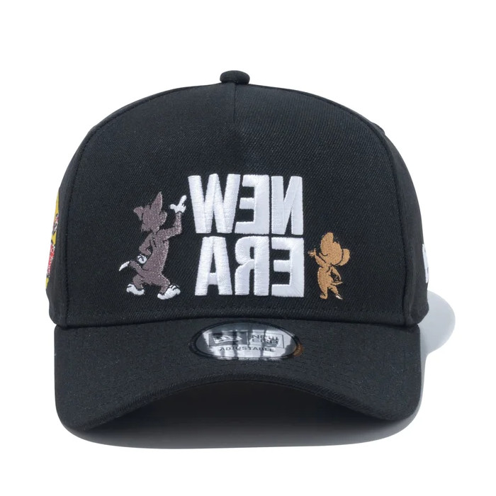 ニューエラ NEW ERA 13772613 9FORTY A-Frame TOM and JERRY トムとジェリー スクエアロゴ ブラック ゴルフ  帽子 CAP