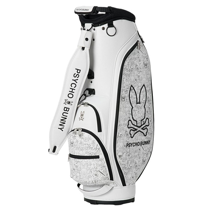 サイコバニー 　キャディバッグ　　【9型】　　ホワイト　　 pbmg6bc3 Psycho Bunny（サイコバニー） Psycho Bunny PBMG6BC3 MONOTONE