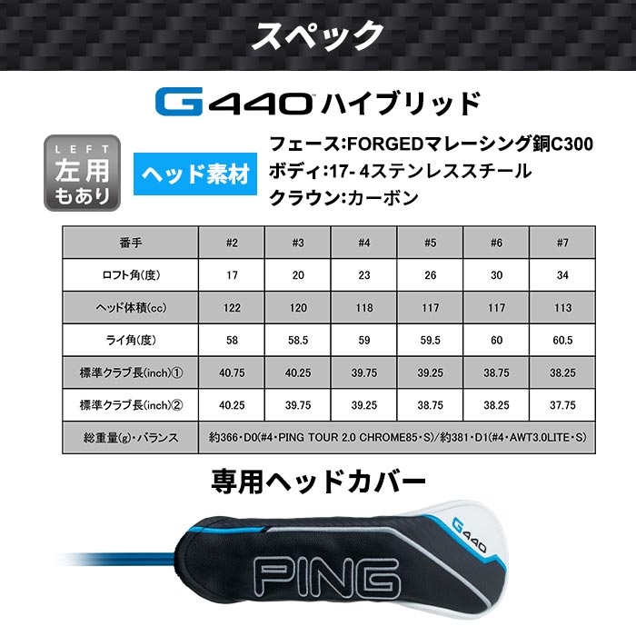 PING（ピン） KBS ゴルフ PING G440 ハイブリッド KBSシャフト 日本