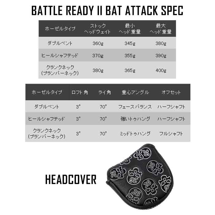 PXG Battle Ready II Putters Batt Atack バットアタック バトル レディー 2 パター｜wizard｜11