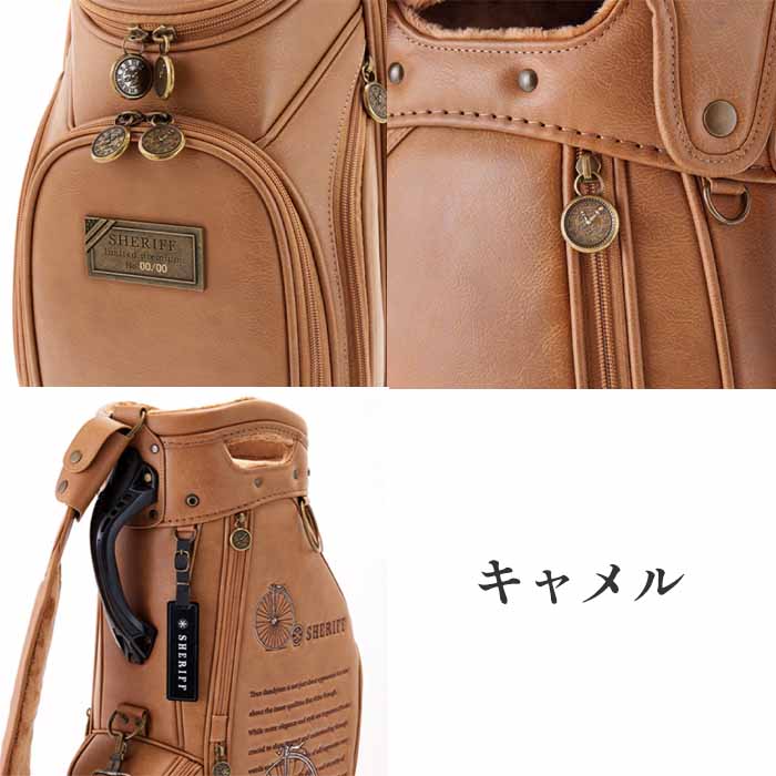レザー ゴルフバッグ　ブラウン キャディバッグ（色：ブラウン系）｜ゴルフ用バッグ｜ゴルフ