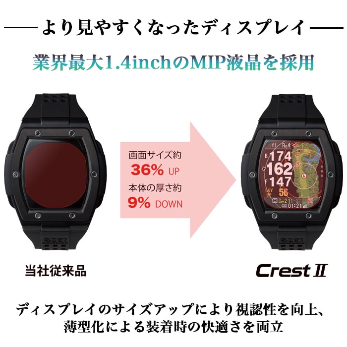 Shot Navi Crest II ブラック ゴルフGPSナビ ShotNavi ショットナビ Shot Navi Crest II 腕時計型 GPSゴルフ