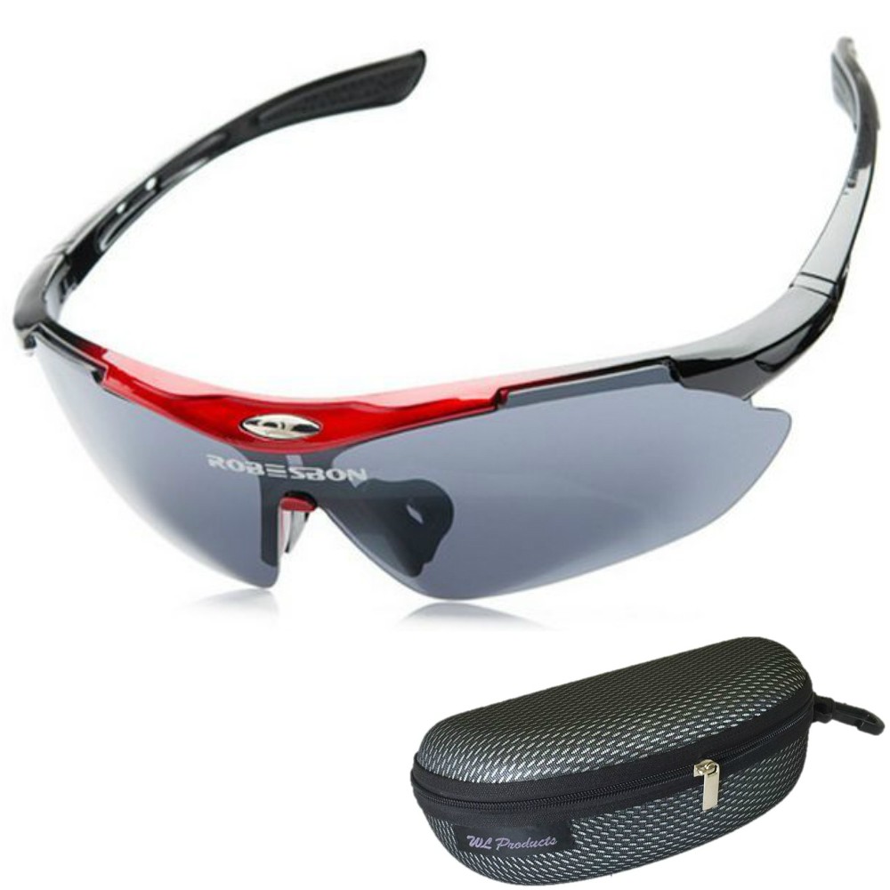 スポーツサングラス 収納ケース付 4点セット 紫外線カット サングラス メンズ スキー サイクリング