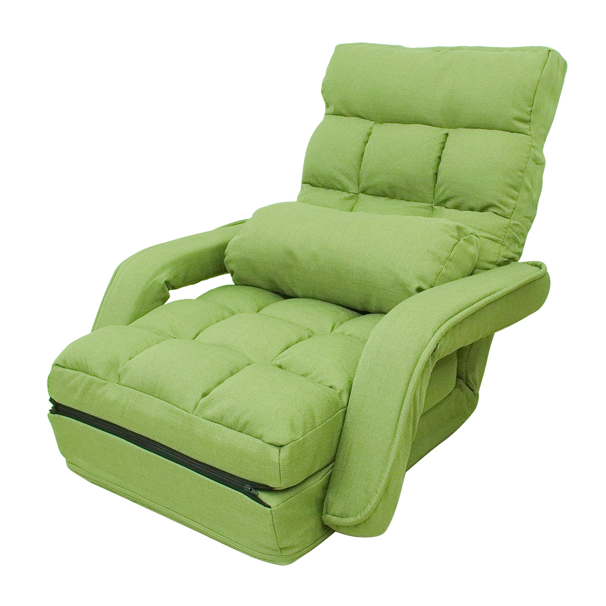 ひじ掛け付きハイバック座椅子 1人掛け グリーン座椅子 肘掛付き