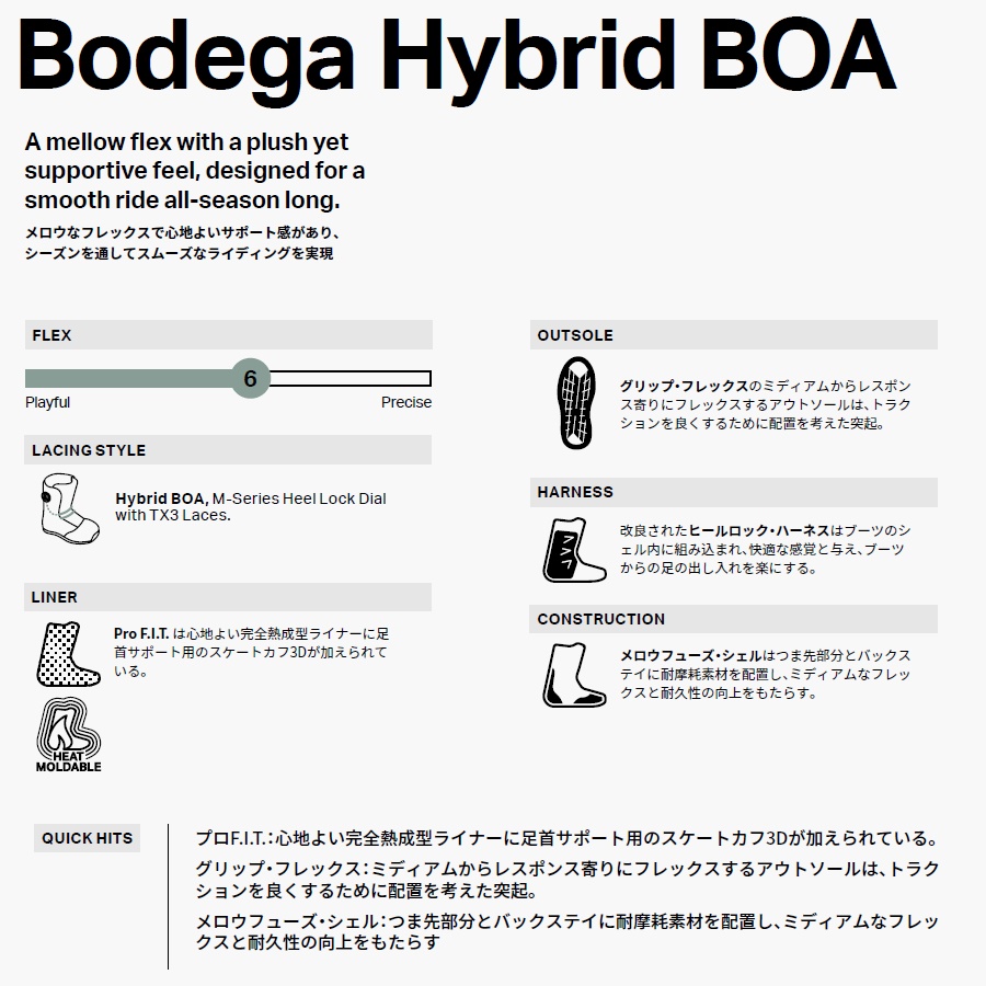 ROME SDS 24-25 ROME SDS BODEGA HYBRID BOA 国内正規品 ブーツ