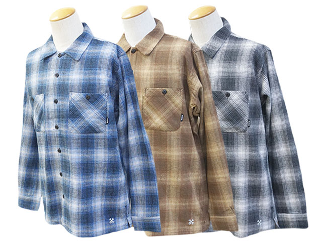 全3色【BLUCO/ブルコ】2024AW「Ombre Check flannel Shirts/オンブレ
