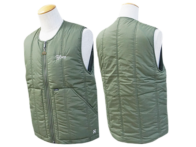 全3色【BLUCO/ブルコ】2024AW「Crew Neck Quilting Vest/クルーネック