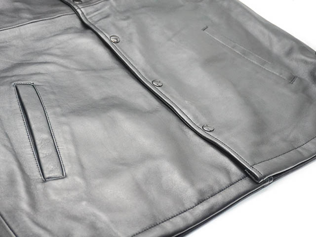 水染カーフレザー コーチジャケット 1.1-1.2mm 無塗装 L 全2色【BLUCO/ブルコ】2024AW「Leather Coach Jacket/レザーコーチ