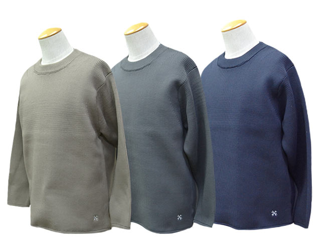 全3色【BLUCO/ブルコ】2025AW「Crew Neck Rib Knit Sweater/クルー