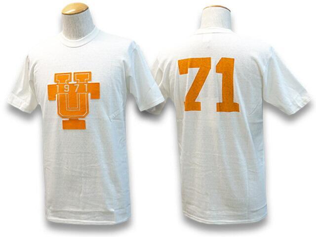 新品 Americana b&y別注 スポーツTシャツ オレンジ FREE 70s LOGO7 NFL DENVER BRONCOS Vネック フットボールTシャツ
