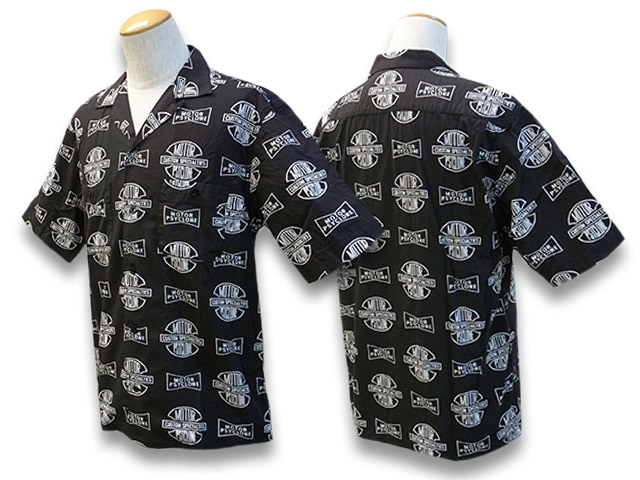 【FREE WHEELERS/フリーホイーラーズ】2022SF「Opne Collared S/S Shirts”MOTOR PSYCLONE ALL  OVER PRINT”/オープンカラードショートスリーブシャツ」2223012