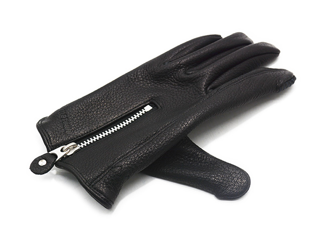 ハイパーナイフボディー用グローブ 全2色【UNCROWD/アンクラウド】2025SS「Deerskin Zipper Glove/ディア