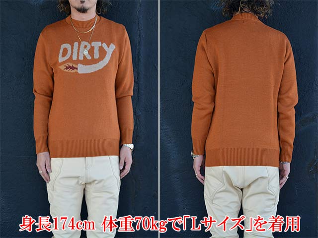 全3色【AT-DIRTY/アットダーティー】2025AW「Dirty Fire Knit