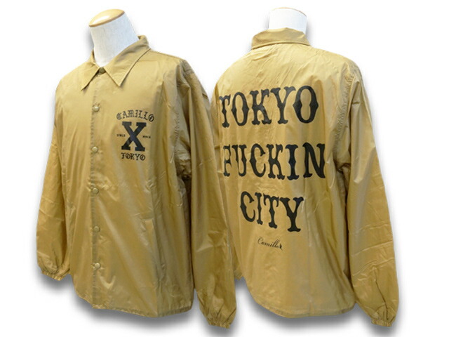 全2色【CAMILLO/カミーロ】2023SS「Nylon Coach Jacket”TOKYO FUCKIN  CITY”/ナイロンコーチジャケット”トウキョウファッキンシティー”」(ウルフパック)