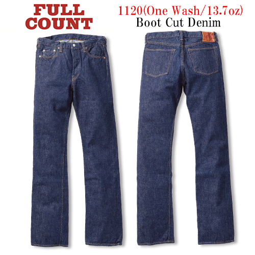 【FULLCOUNT/フルカウント】「Boot Cut Denim  Pants/ブーツカットデニムパンツ」(1120W/13.7oz)(デニム/ジーンズ/インディゴ/アメカジ/WOLF PACK/ウルフパック)