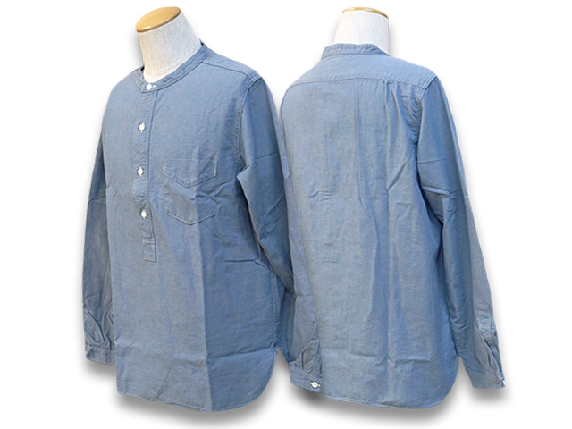 FULLCOUNT/フルカウント】「Round Collar Pullover Chambray Shirts