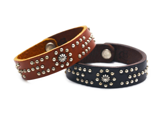 全2色【HTC(Hollywood Trading Company)】「Leather Studs Bracelet