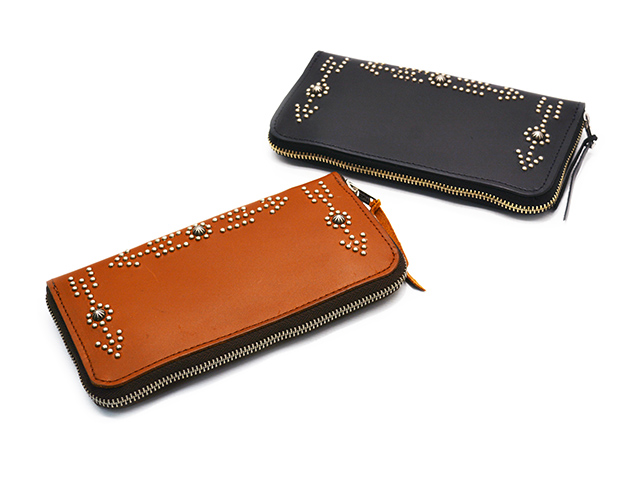 HTC ミニウォレット シルバーアンブレラ スタッズ 全2色【HTC(Hollywood Trading Company)】「Zipper Long Wallet