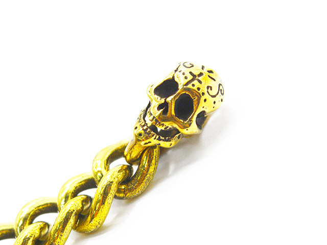 galcia/ガルシア】「Calavera Head&Snake Hook Brass Bracelet