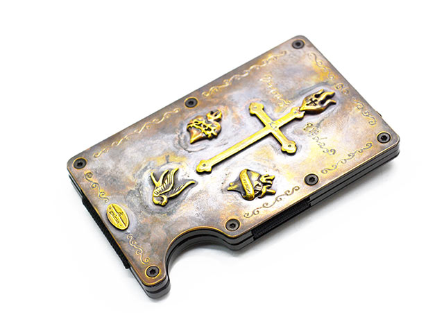 galcia/ガルシア】「Cross&Swallow Brass Money Clip&Card Case/クロス
