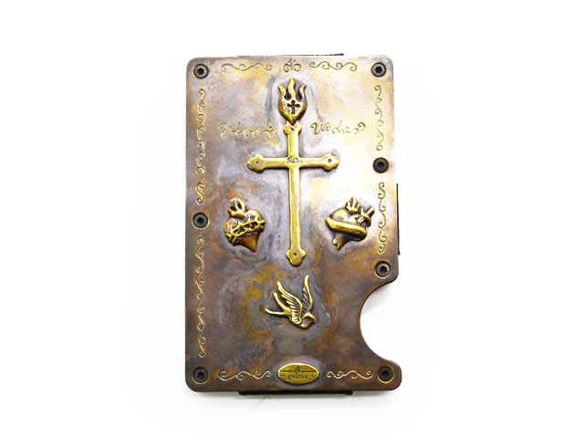 galcia/ガルシア】「Cross&Swallow Brass Money Clip&Card Case/クロス