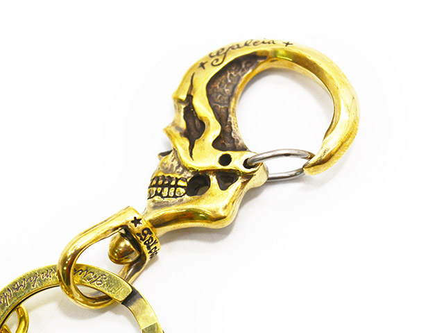 小物 galcia MUSTACHE SKULL KEYHOLDER galcia/ガルシア】「Small Skull Brass Key Holder/スモールスカル