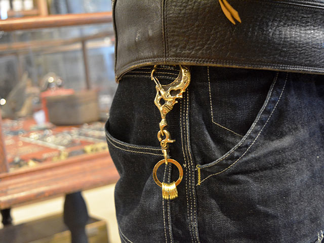 galcia/ガルシア】「Big Skull Brass Key Holder/ビッグスカルブラス