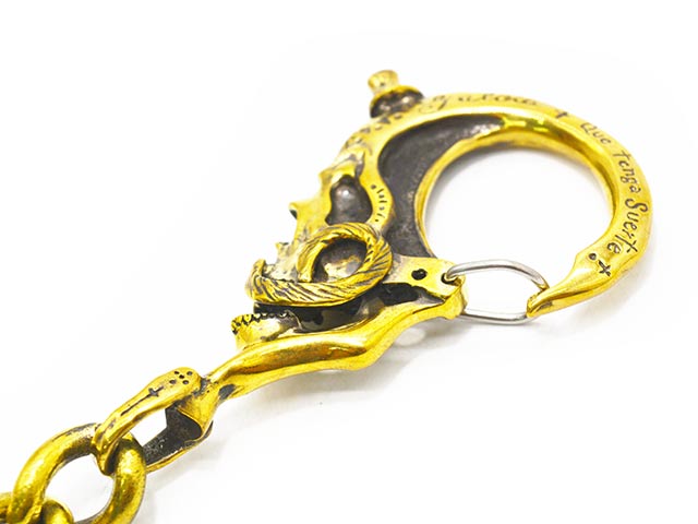 galcia/ガルシア】「Mexican Skull&Playing Hand Brass Wallet Chain